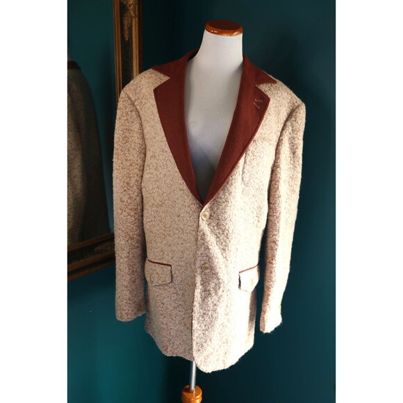 Tayion by Montee Holland Sherpa Wool Classic 42R Blazer Sport Coat 70s Style